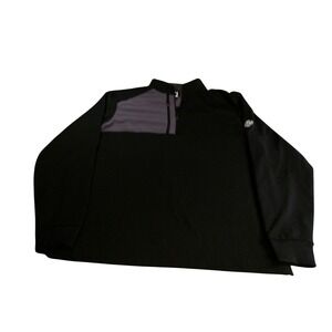 FootJoy Mens Quarter Zip Pullover Black Gray Golf Jacket 25155 Medium BKE‎ Logo